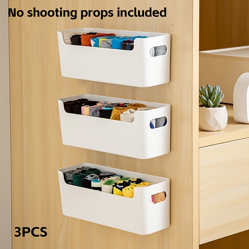 Kitchen Gadgets Organizer - 2/3A プラスチック製壁掛け収納ボックス、穴あけ不要。 キッチン、寝室、浴室、キャビネット、ワードローブの扉の整理に最適です。