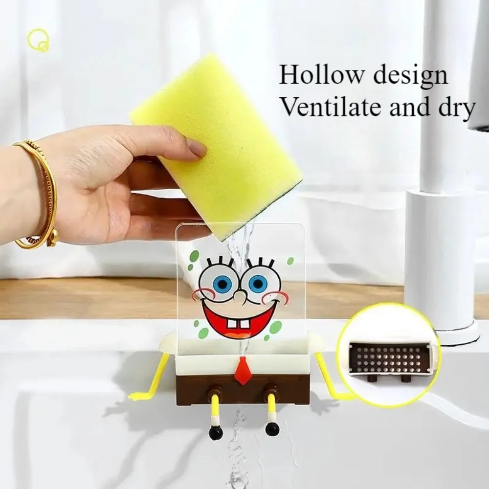 Kitchen Gadgets New Products - 新登場！キュートなスポンジボのスクエアパンツ型キッチンシンクオーガナイザー。水切りラック、食器洗いスポンジホルダー、キッチン用品収納ラック。ギフトにも最適。