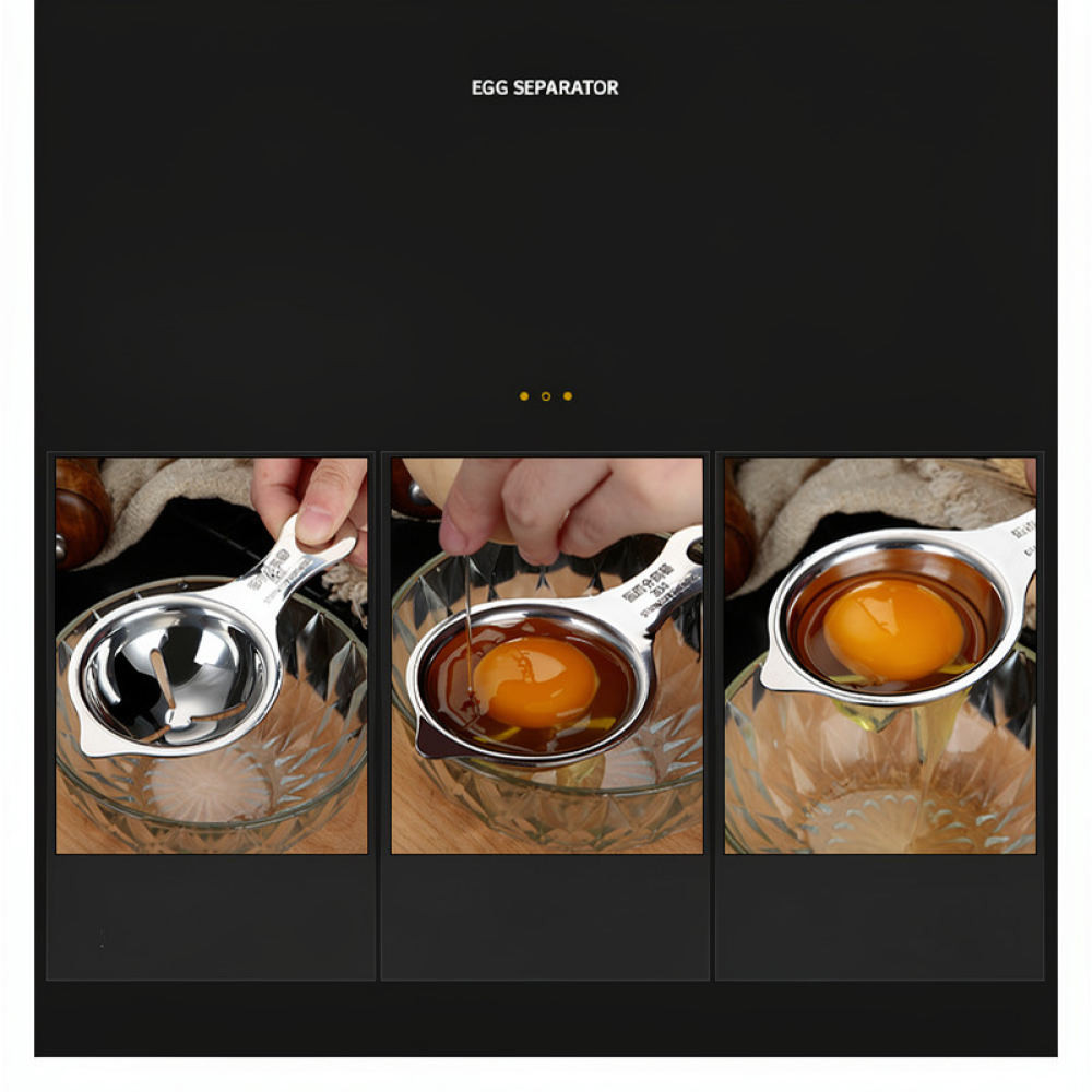 Kitchen Helper Gadgets - ステンレス製 卵黄分離器、キッチン用、お菓子作りに便利、耐久性のあるフィルターで、効率的な食材の準備をサポート、家庭用。
