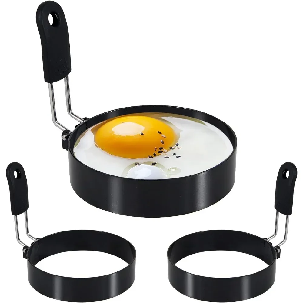 Egg Separator Tool - 抗火傷卵揚げリングプロフェッショナルステンレス鋼テフロン加工ラウンドパンケーキ型調理卵型朝食サンドイッチツール