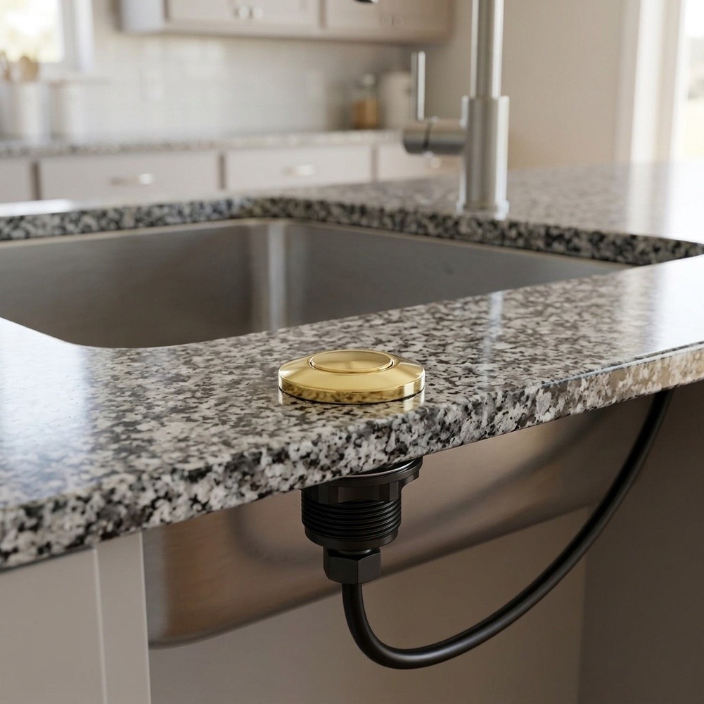 ステンレス製エアスイッチ式ゴミ処理機。キッチンシンク用。明る - Kitchen Gadgets Gold のレビューと価格