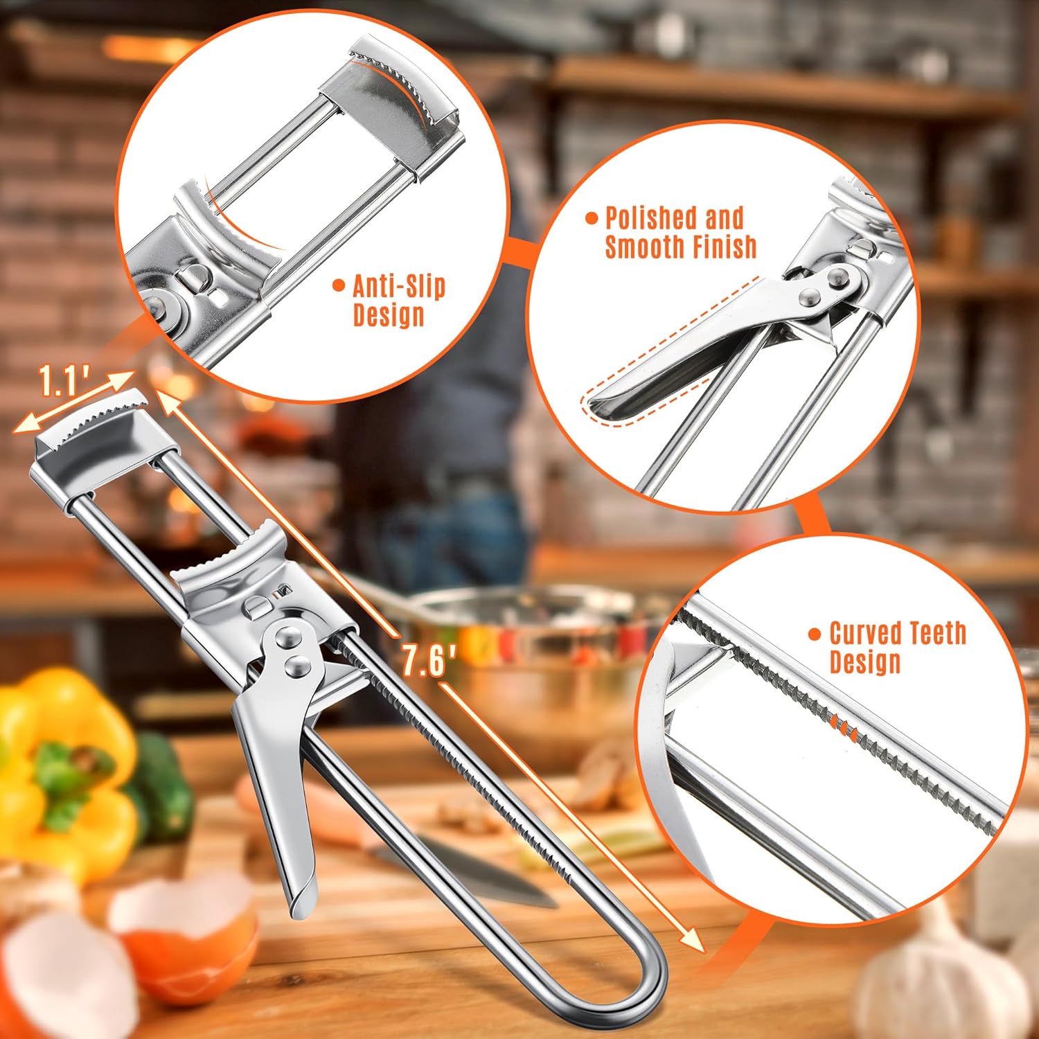 調節可能なステンレス製ジャーオープナー、高齢者、関節炎、男性 - Kitchen Gadgets For Men のレビューと価格