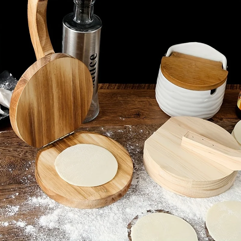 木製の手動式生地ローラー1個、トルティーヤ生地や餃子の皮を作 - Kitchen Gadgets Dumpling Maker のレビューと価格