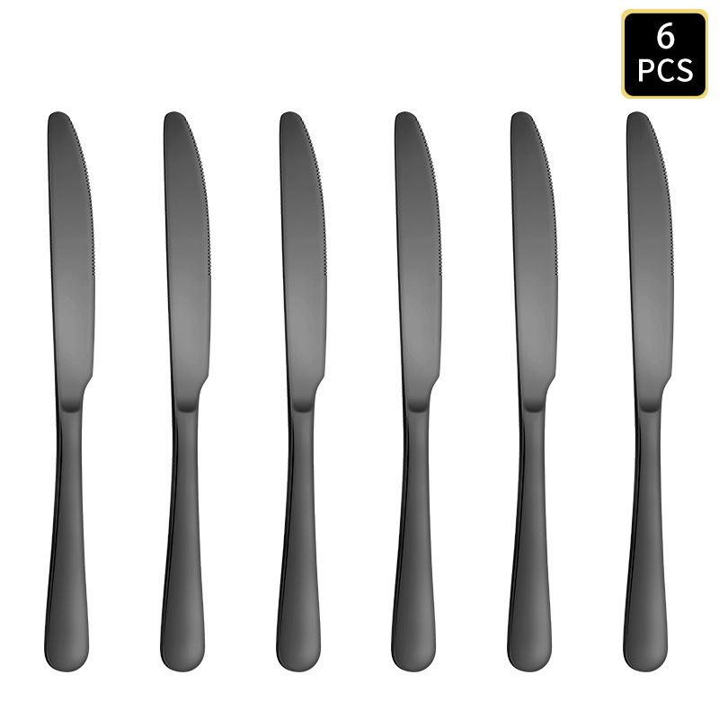 4/6/16/24個入り ブラックステンレス製カトラリー 1 - Kitchen Gadgets Gold のレビューと価格