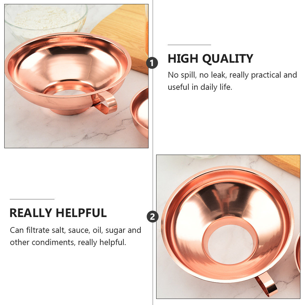ステンレス製漏斗 1個。ローズゴールドカラー。幅広で、キッチ - Kitchen Gadgets Gold のレビューと価格